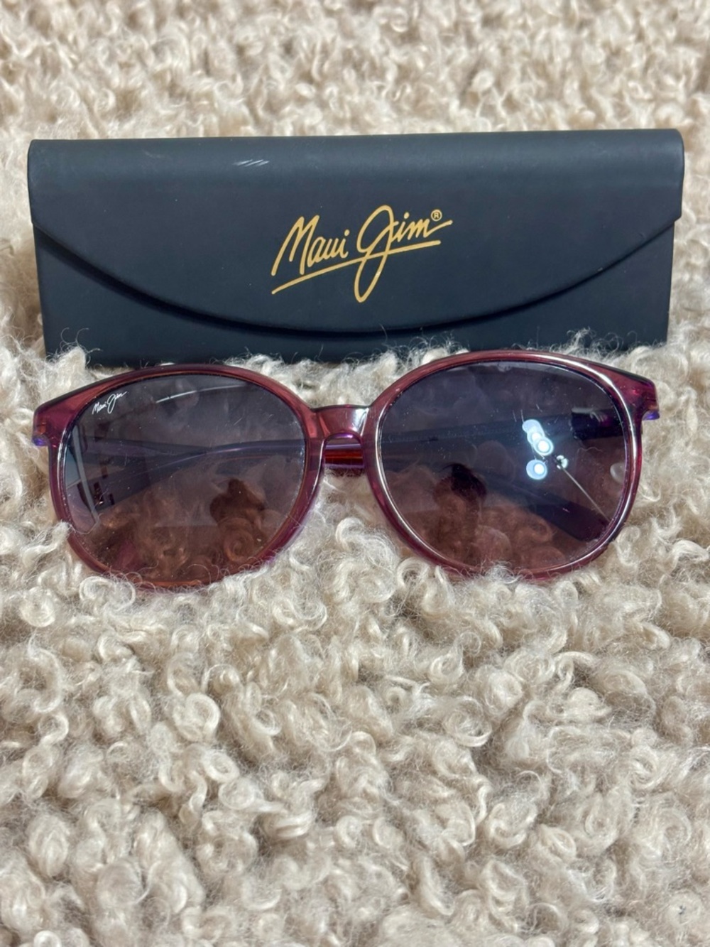 Maui Jim Women's Translucent Purple Round Sunglasses